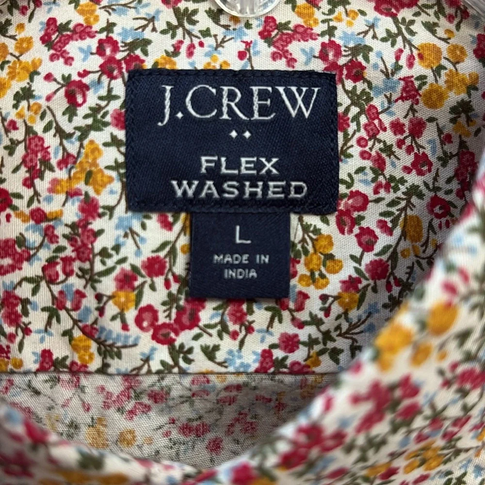 J.Crew flex wash slim floral long sleeve button-down shirt Size L